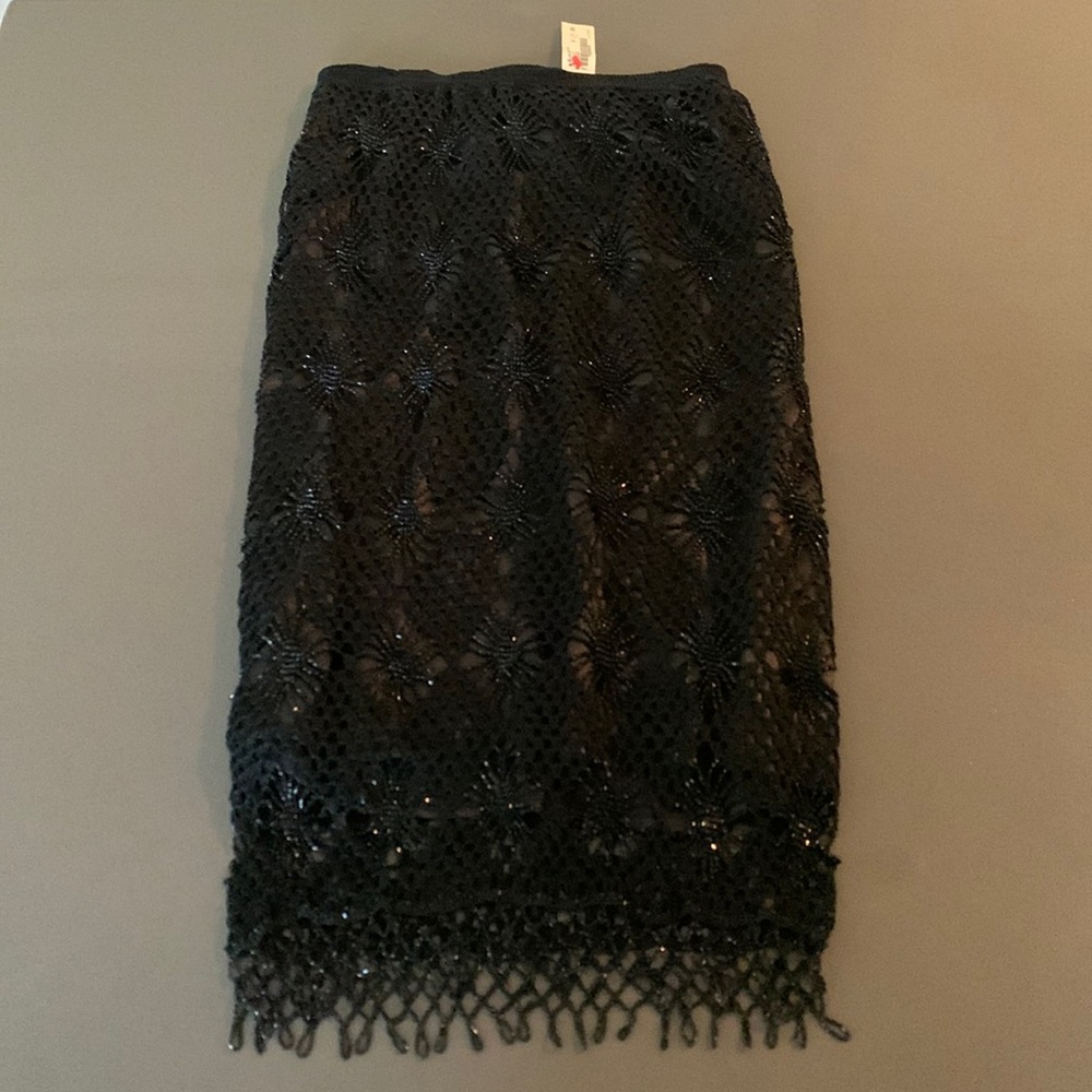 Black beaded lined skirt